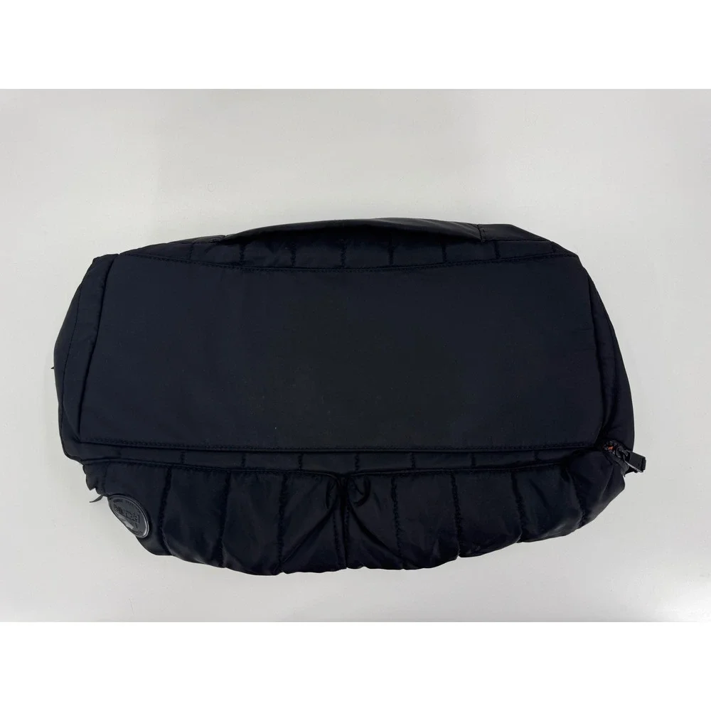 Pajar Canada Black Quilted‎ Puffer Duffel Bag Orange Lining Travel Gym CA56188